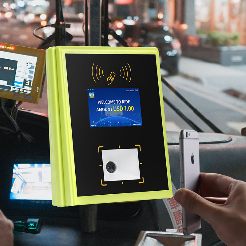 Terminal de autobús con escáner de código QR y NFC